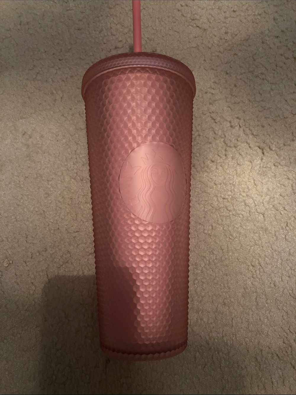 Starbucks Matte Pink Textured Stainless Tumbler with Straw